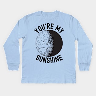 Slightly Wrong Sunshine Moon Kids Long Sleeve T-Shirt